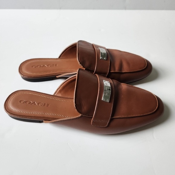 COPY - Coach Brown, leather slip on mules size 11 - Picture 3 of 6